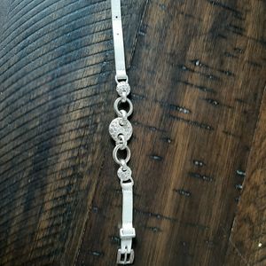 Leather and silver bracelet